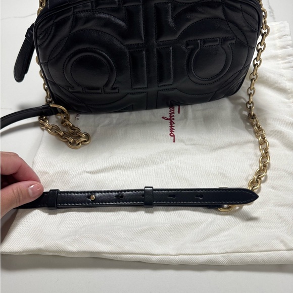 Salvatore Ferragamo Black Crossbody Bag with Gold Accents - Picture 5 of 15